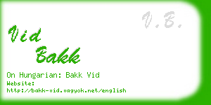 vid bakk business card
